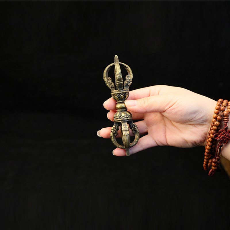 Vajra Dorje en cuivre fait à la main au Népal, décoration de force de méditation