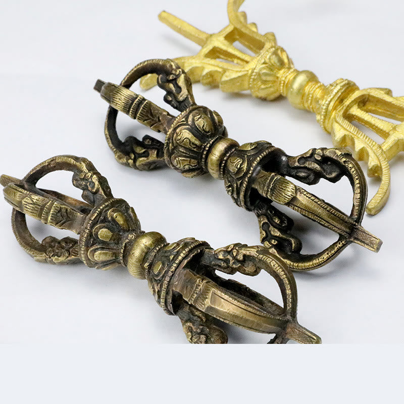 Vajra Dorje en cuivre fait à la main au Népal, décoration de force de méditation
