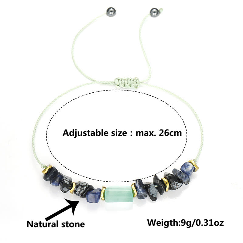 Bracelet d'obsidienne New Job avec aventurine verte et sodalite pour la chance