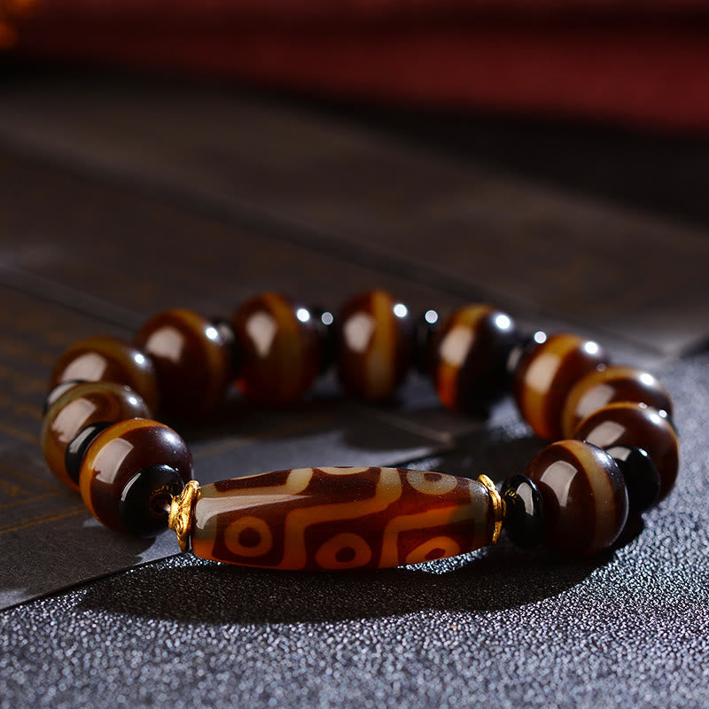 Bracelet de richesse et de protection en agate à neuf yeux