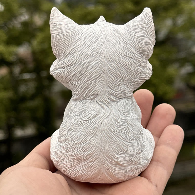 Figurine en résine Renard à neuf queues 10x6x6cm Symbole de protection