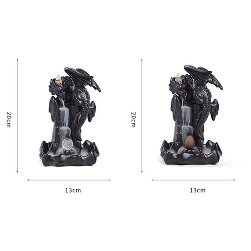 Brûle-encens à refoulement en céramique Dragon nordique | Méditation