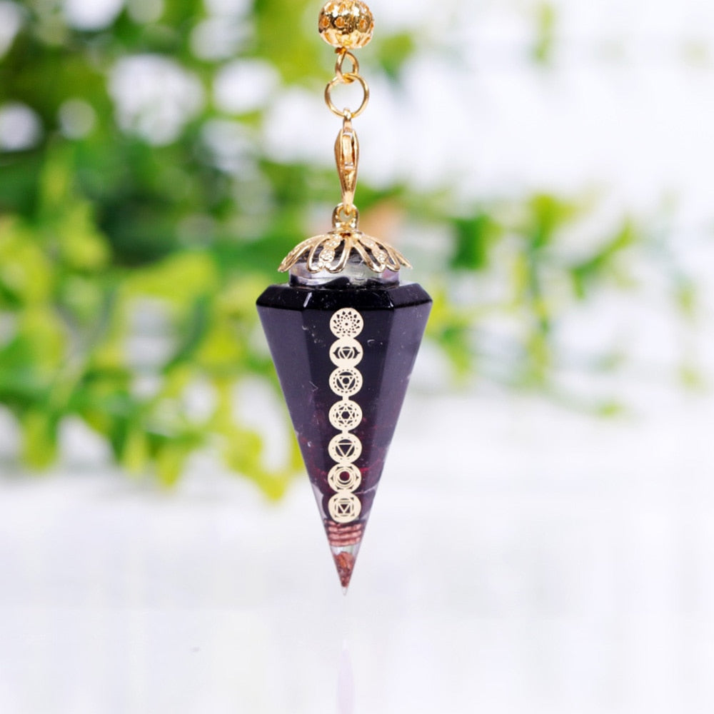 Pendule de mise à la terre en cristal d'obsidienne