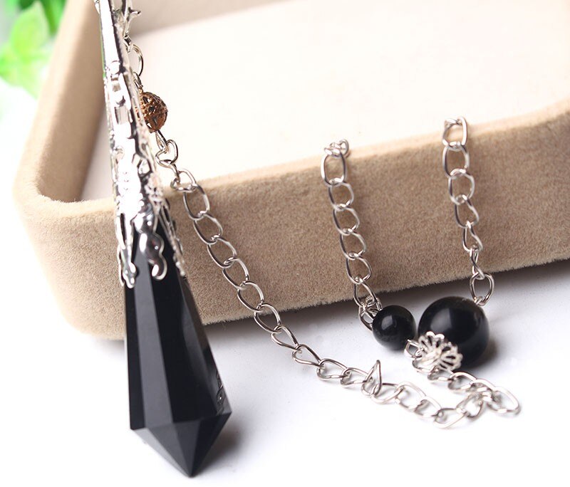 Pendule de protection en cristal d'obsidienne