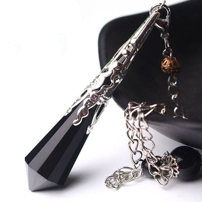 Pendule de protection en cristal d'obsidienne