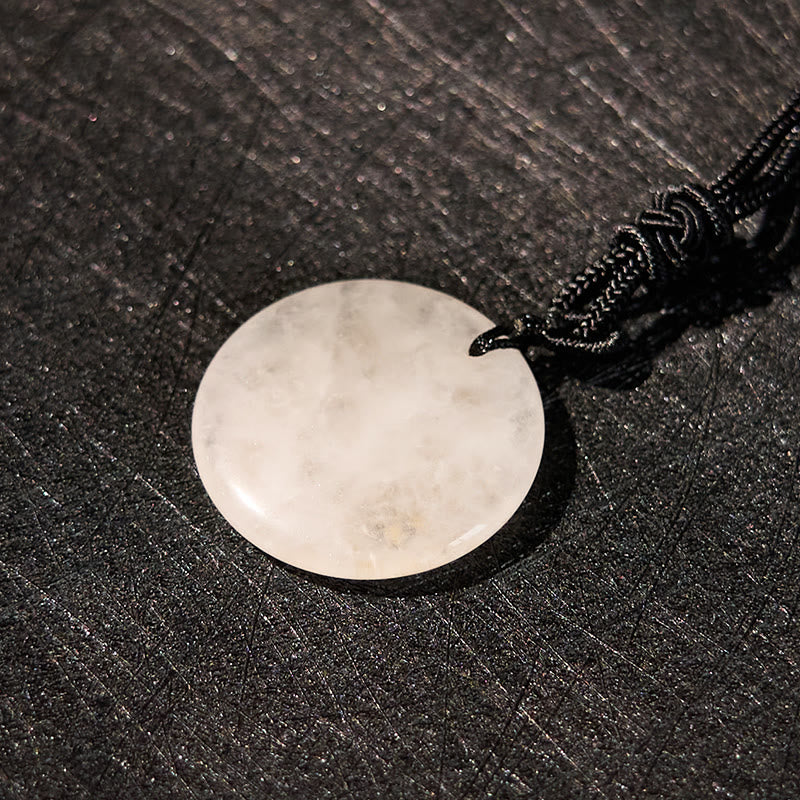 Collier en obsidienne avec pendentif mantra sanskrit pour la force et l'équilibre