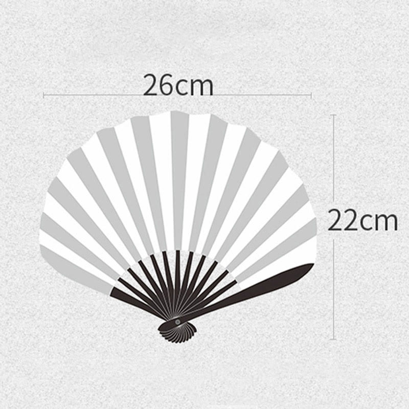 Éventail chinois pliable brodé de roses OldLace 22 cm