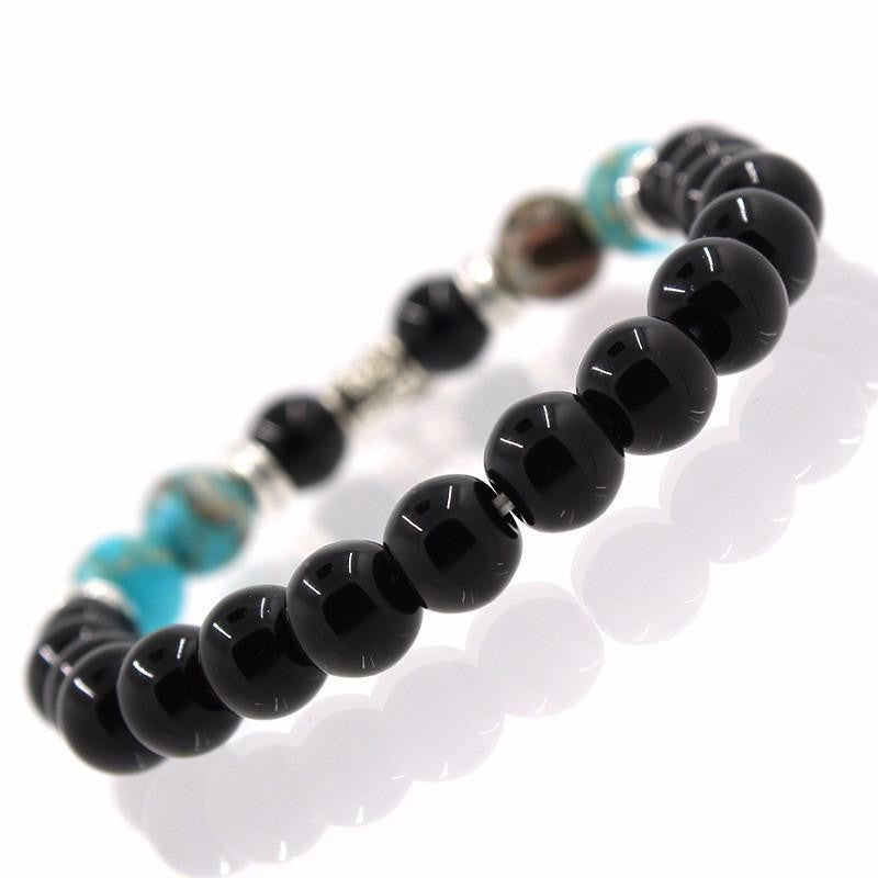 Bracelet Agate Charm Om - Bijoux Symbole Spirituel