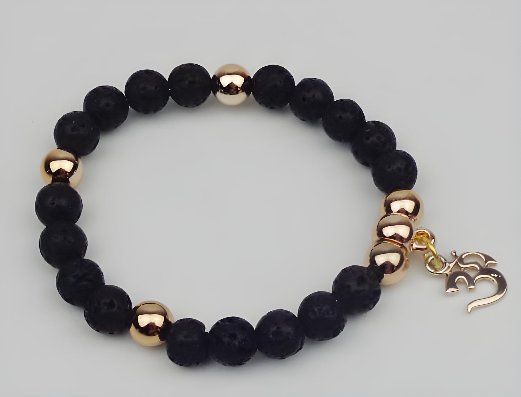 Bracelet de perles Mala en jaspe Om pour la pleine conscience