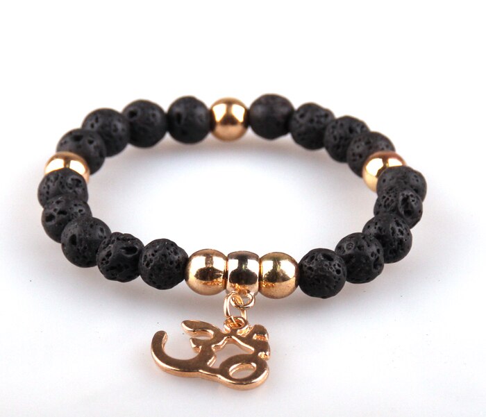 Bracelet de perles Mala en jaspe Om pour la pleine conscience