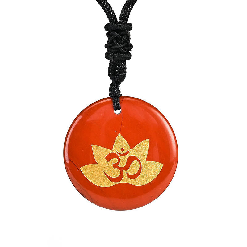 Collier de guérison en améthyste symbole Om Lotus pour l'équilibre spirituel