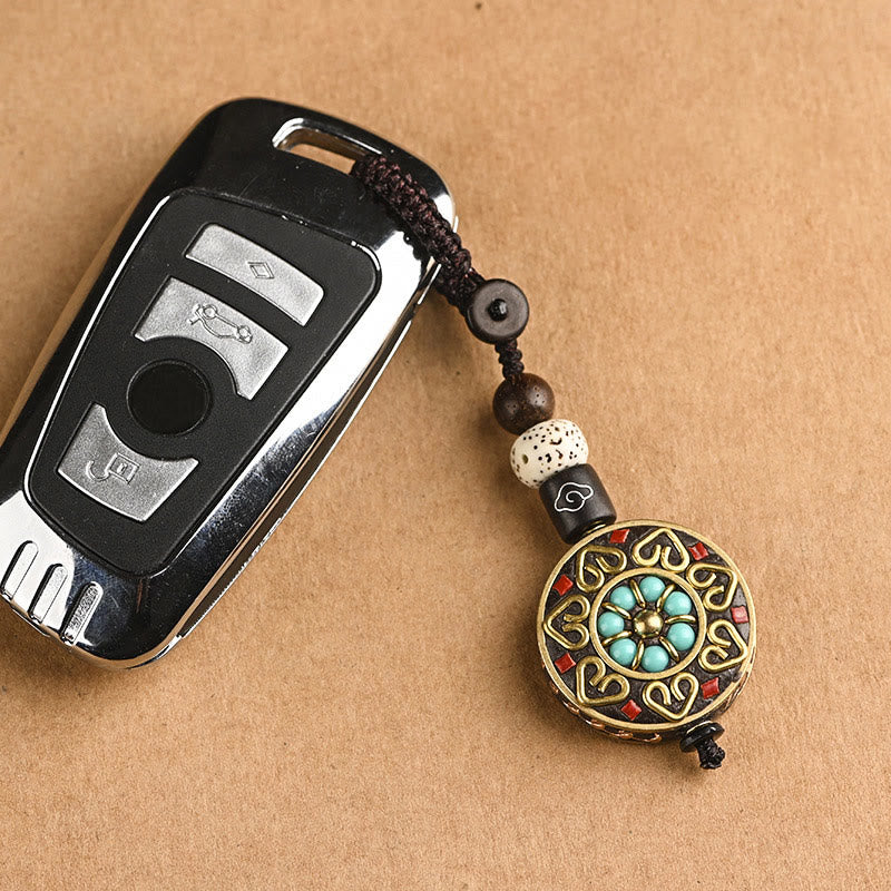 Om Mani Padme Hum Bodhi Seed Peace Porte-clés Charm