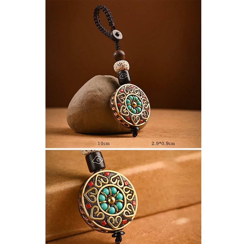 Om Mani Padme Hum Bodhi Seed Peace Porte-clés Charm