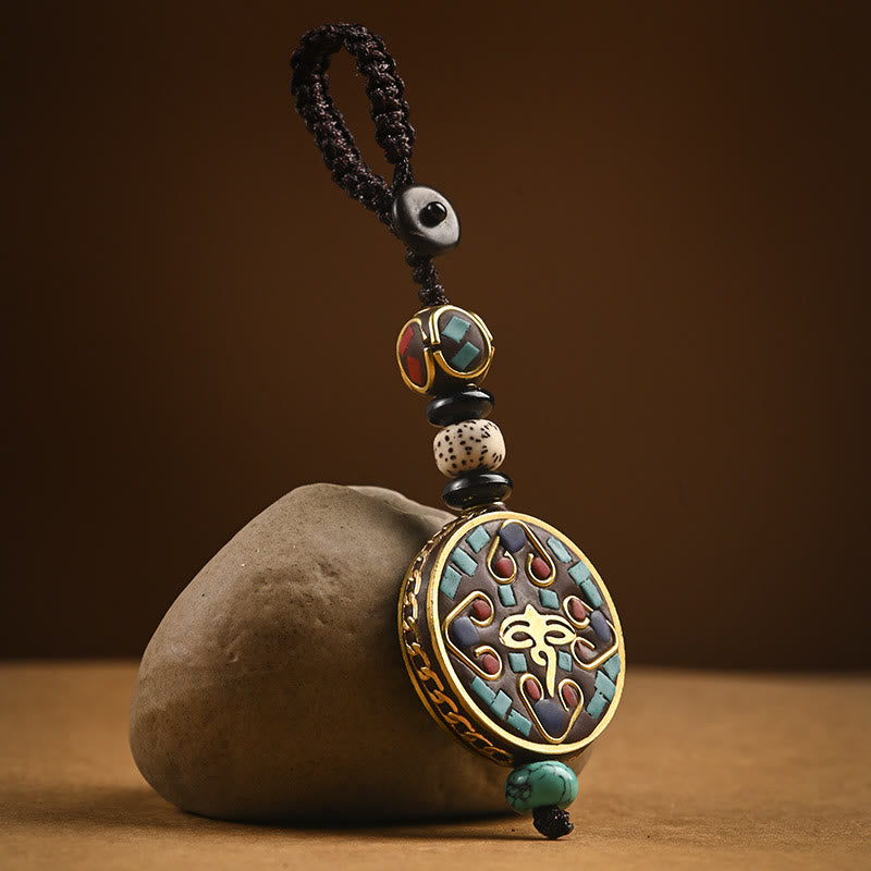 Om Mani Padme Hum Bodhi Seed Peace Porte-clés Charm