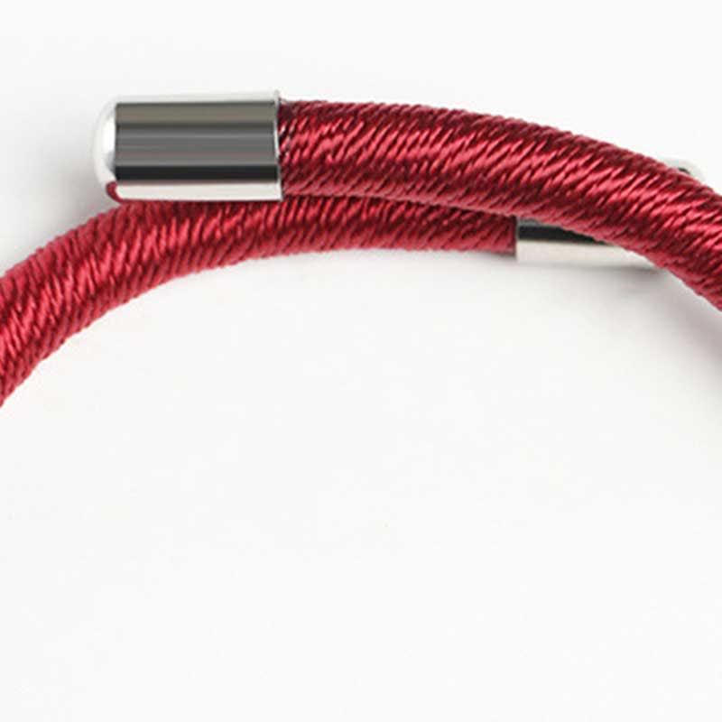 Bracelet Om Mani Padme Hum | Argent sterling 925, cordon rouge, unisexe