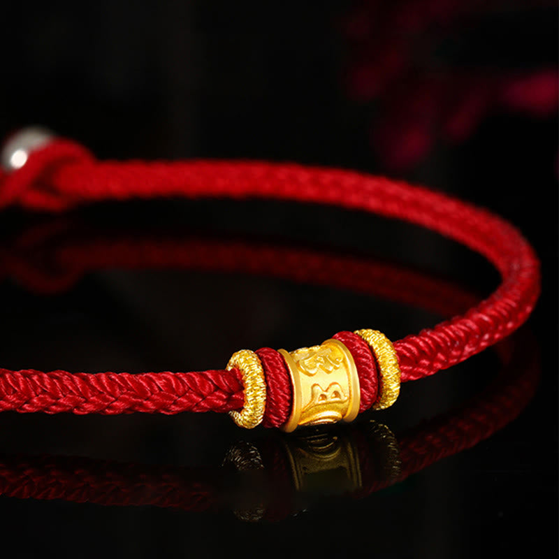 Bracelet Om Mani Padme Hum | Cordon de protection en or et argent 999