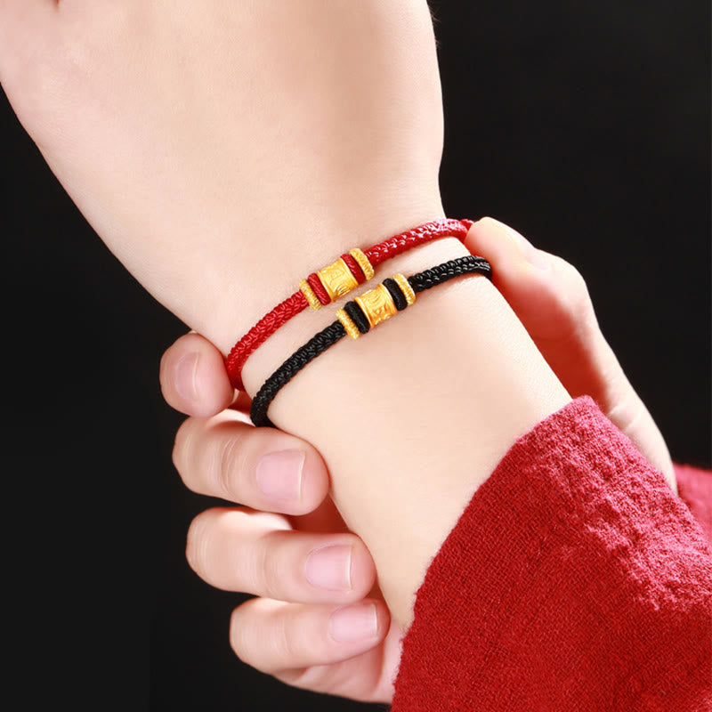 Bracelet Om Mani Padme Hum | Cordon de protection en or et argent 999