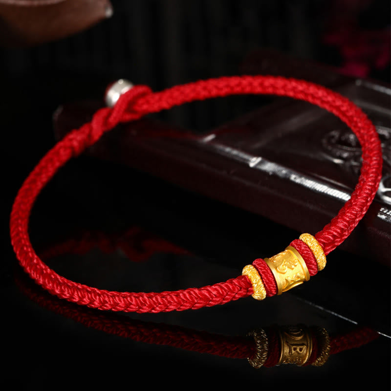 Bracelet Om Mani Padme Hum | Cordon de protection en or et argent 999