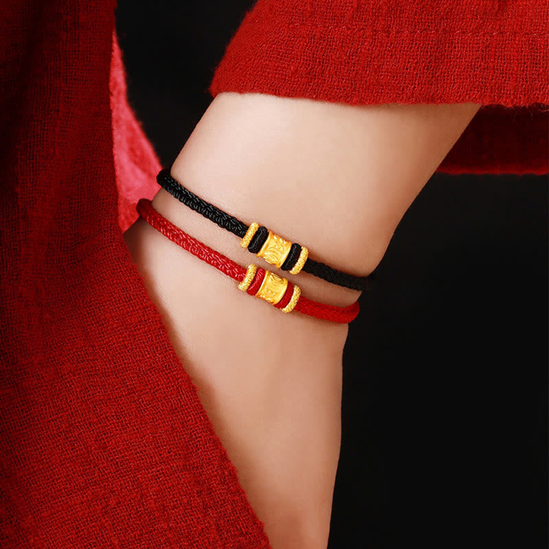 Bracelet Om Mani Padme Hum | Cordon de protection en or et argent 999
