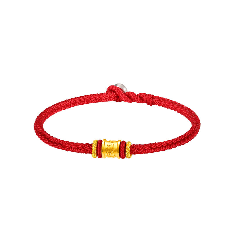 Bracelet Om Mani Padme Hum | Cordon de protection en or et argent 999