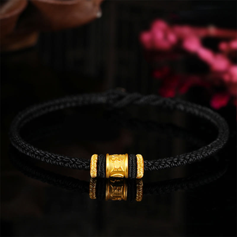 Bracelet Om Mani Padme Hum | Cordon de protection en or et argent 999