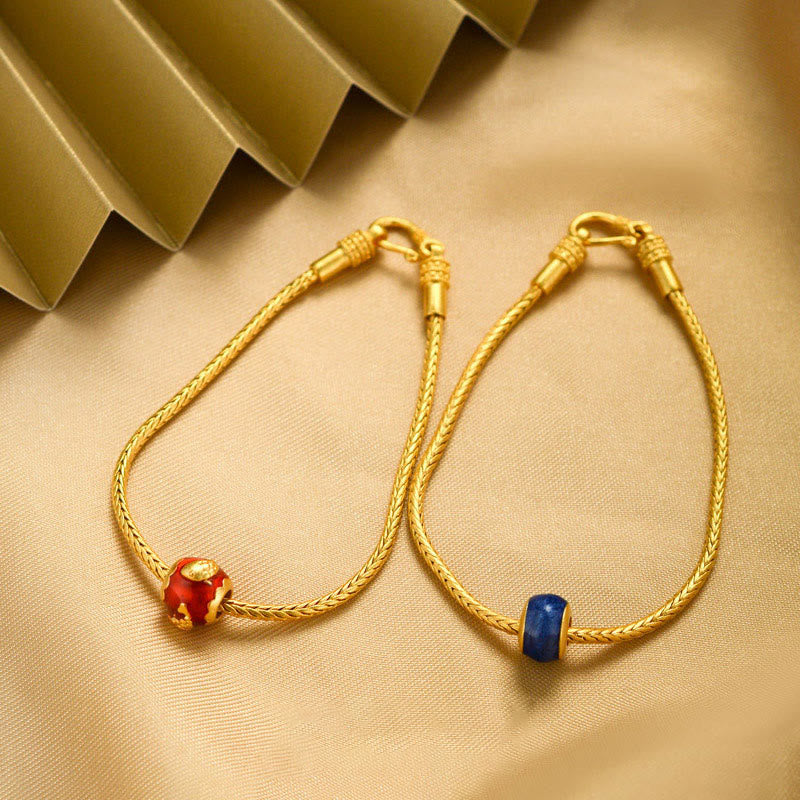 Bracelet de paix en cuivre et or 18 carats Om Mani Padme Hum