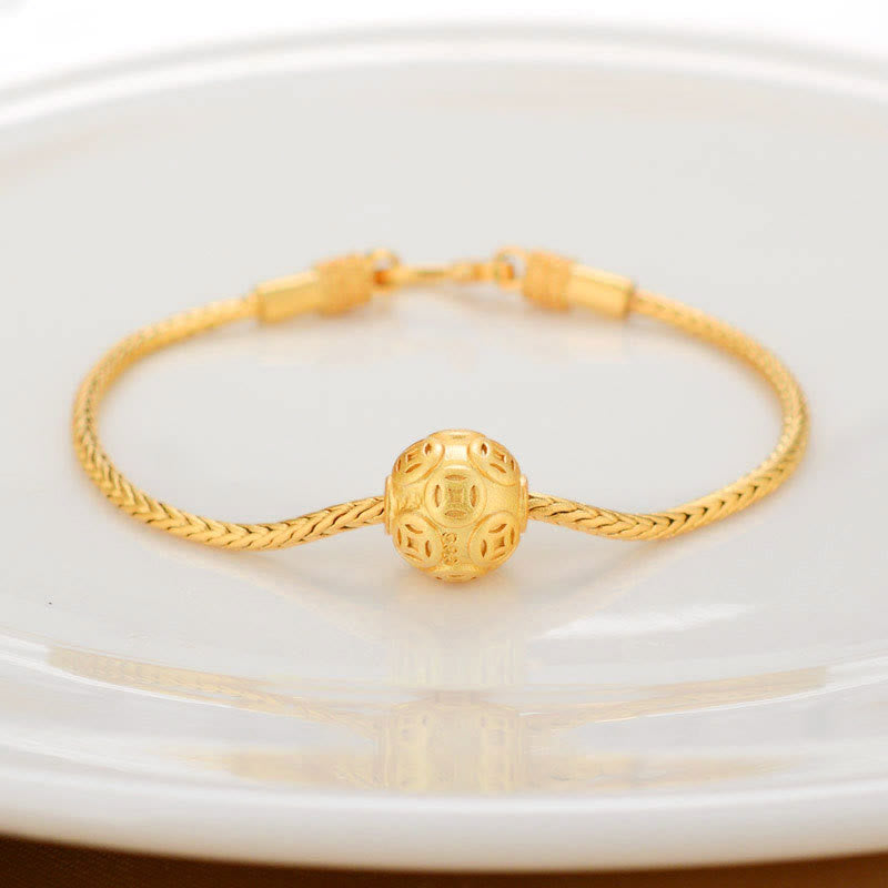 Bracelet de paix en cuivre et or 18 carats Om Mani Padme Hum