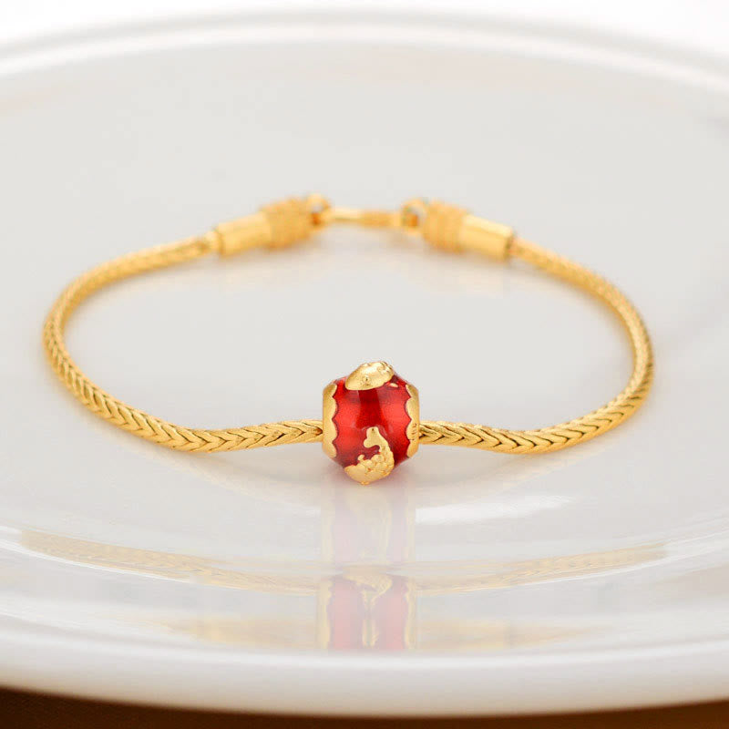 Bracelet de paix en cuivre et or 18 carats Om Mani Padme Hum