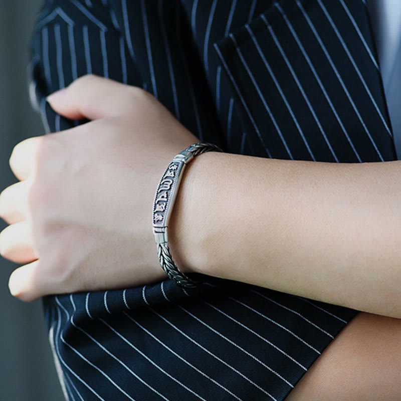 Bracelet en Cuivre Om Mani Padme Hum 18cm - Mantra Tibétain