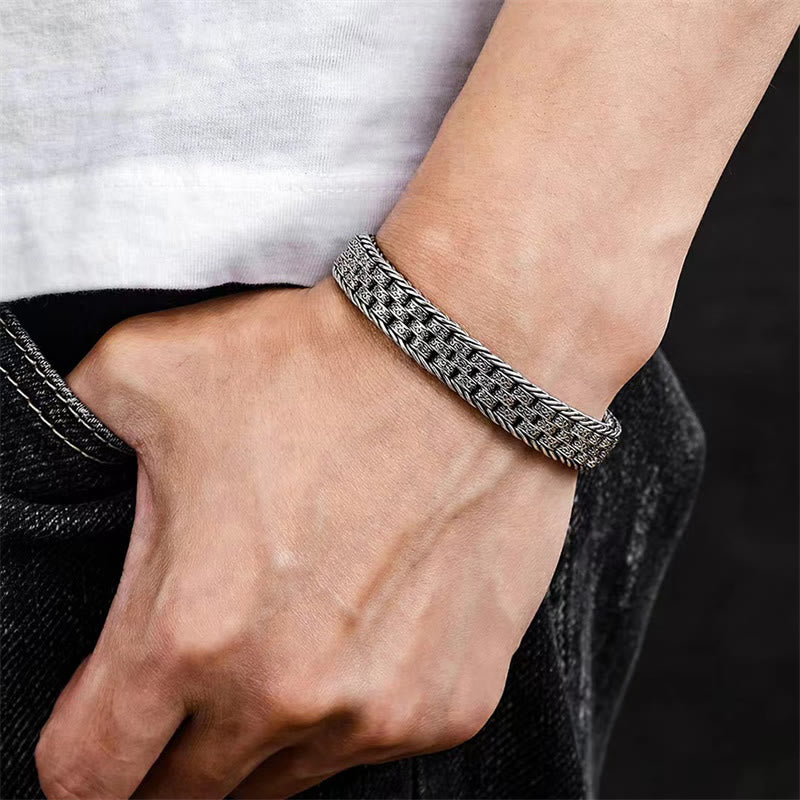 Bracelet en cuivre Om Mani Padme Hum | Chaîne tibétaine de la paix 20 cm