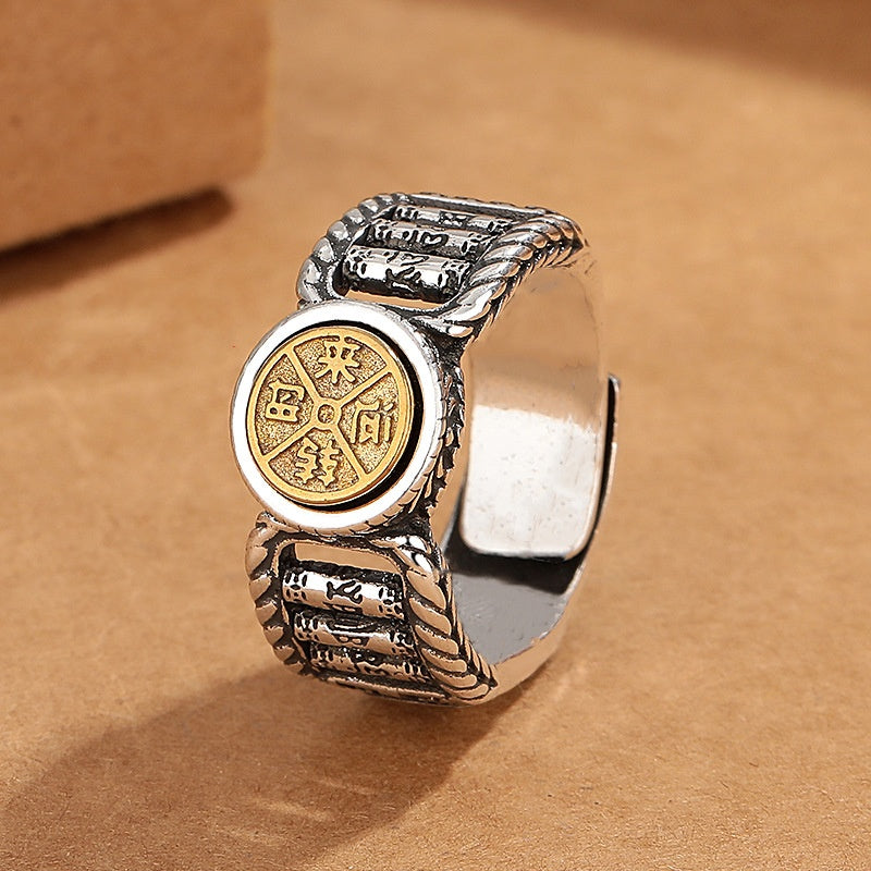 Bague tournante en cuivre Om Mani Padme Hum pour la pureté spirituelle