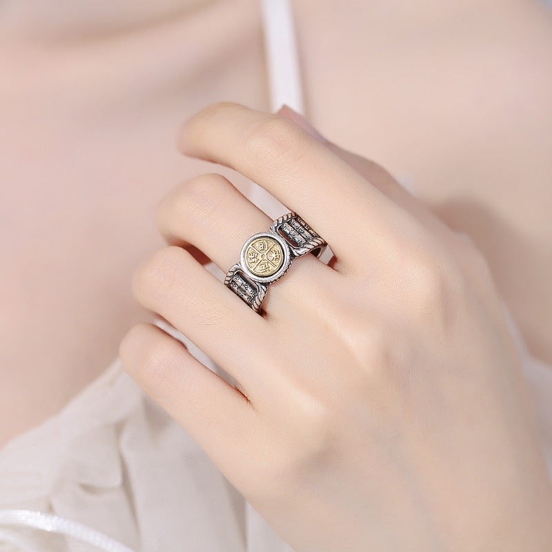 Bague tournante en cuivre Om Mani Padme Hum pour la pureté spirituelle