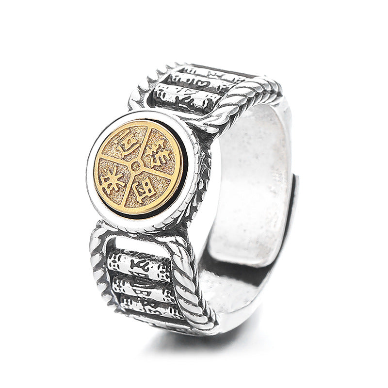 Bague tournante en cuivre Om Mani Padme Hum pour la pureté spirituelle