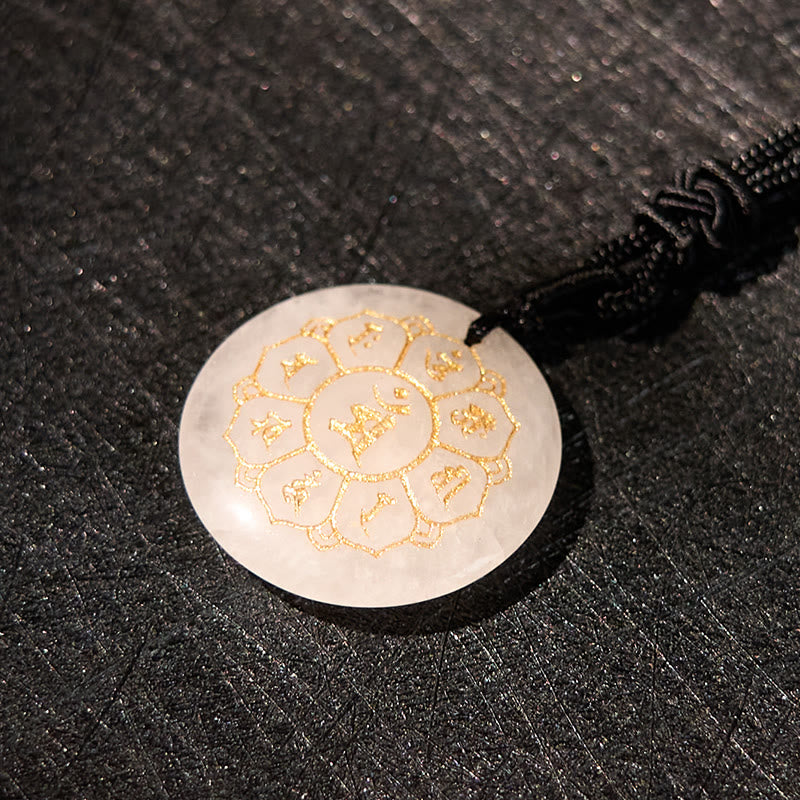 Collier Om Mani Padme Hum | Pendentif Force en obsidienne noire