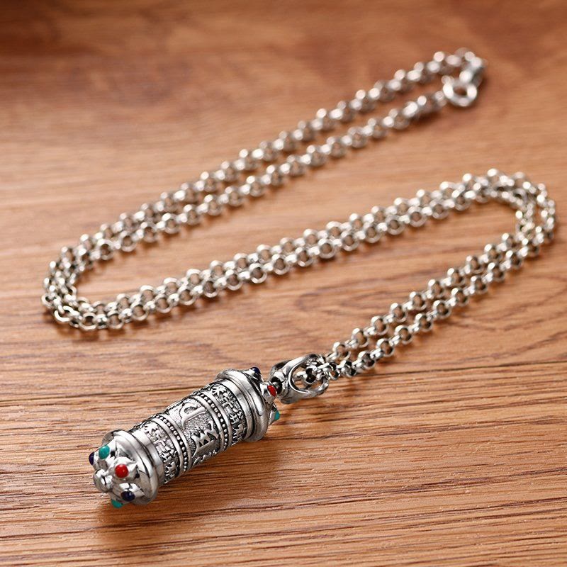 Collier Om Mani Padme Hum | Pendentif en cuivre et argent avec énergie focalisée