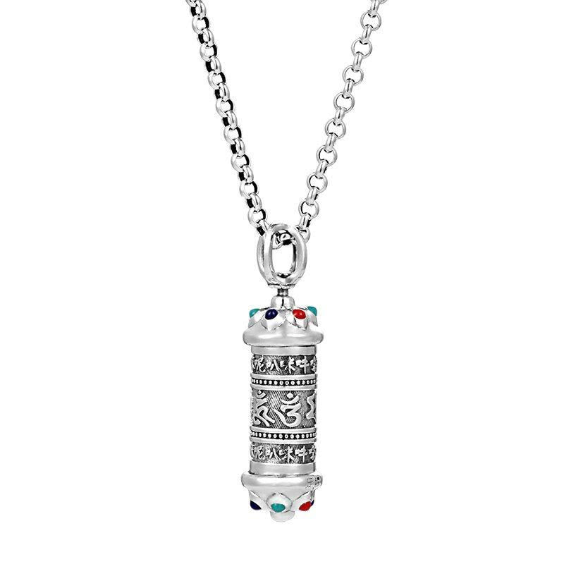 Collier Om Mani Padme Hum | Pendentif en cuivre et argent avec énergie focalisée