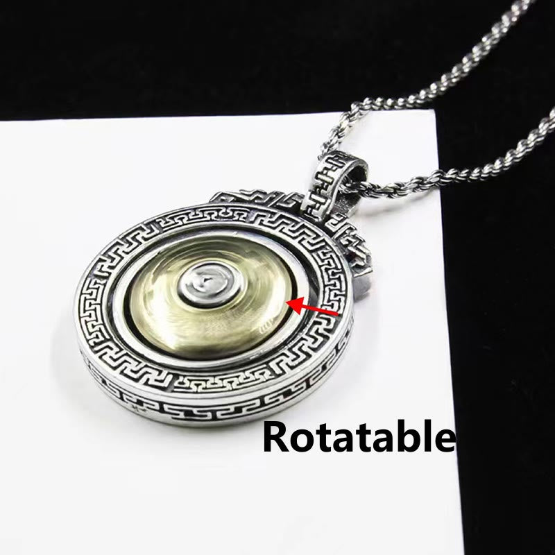 Collier Om Mani Padme Hum | Pendentif rotatif en cuivre et argent