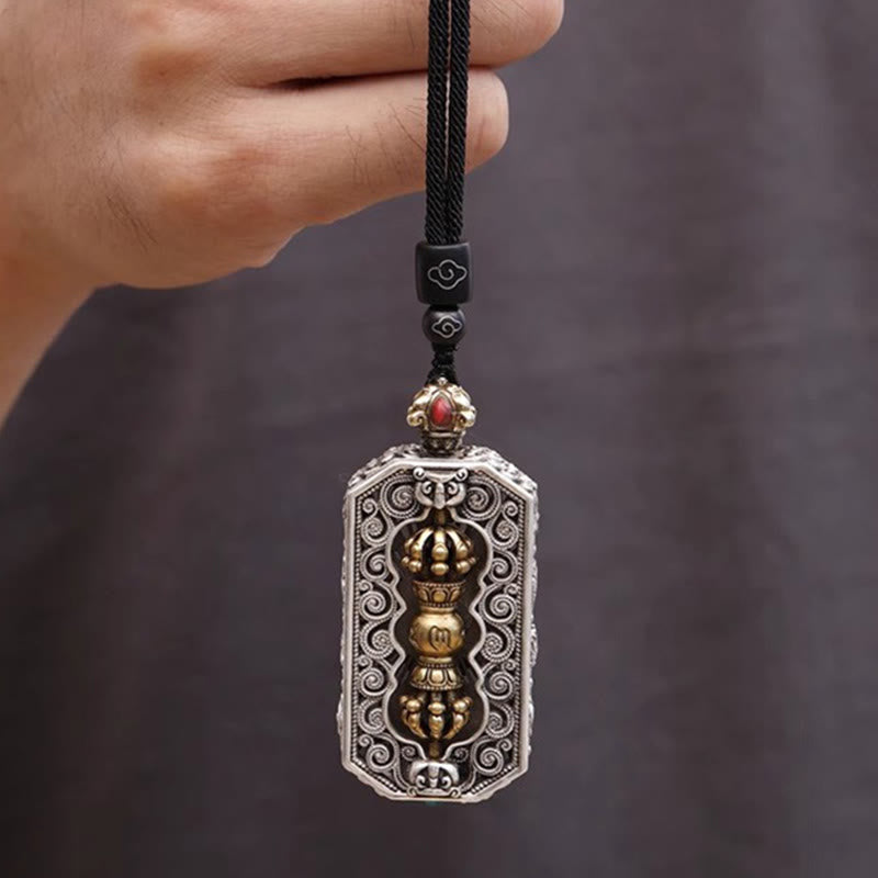 Collier Om Mani Padme Hum | Pendentif Lotus Dorje Vajra