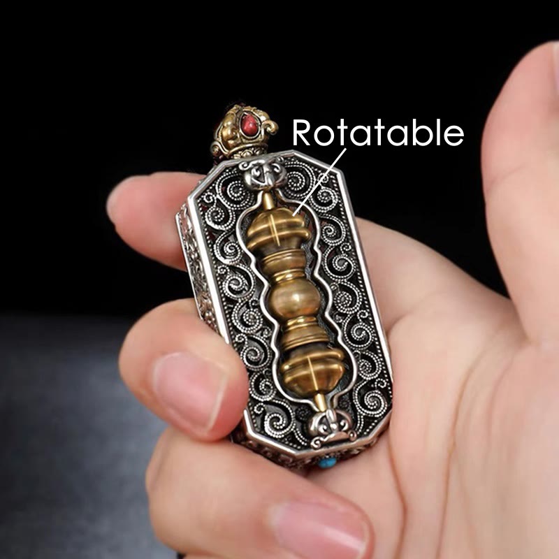 Collier Om Mani Padme Hum | Pendentif Lotus Dorje Vajra