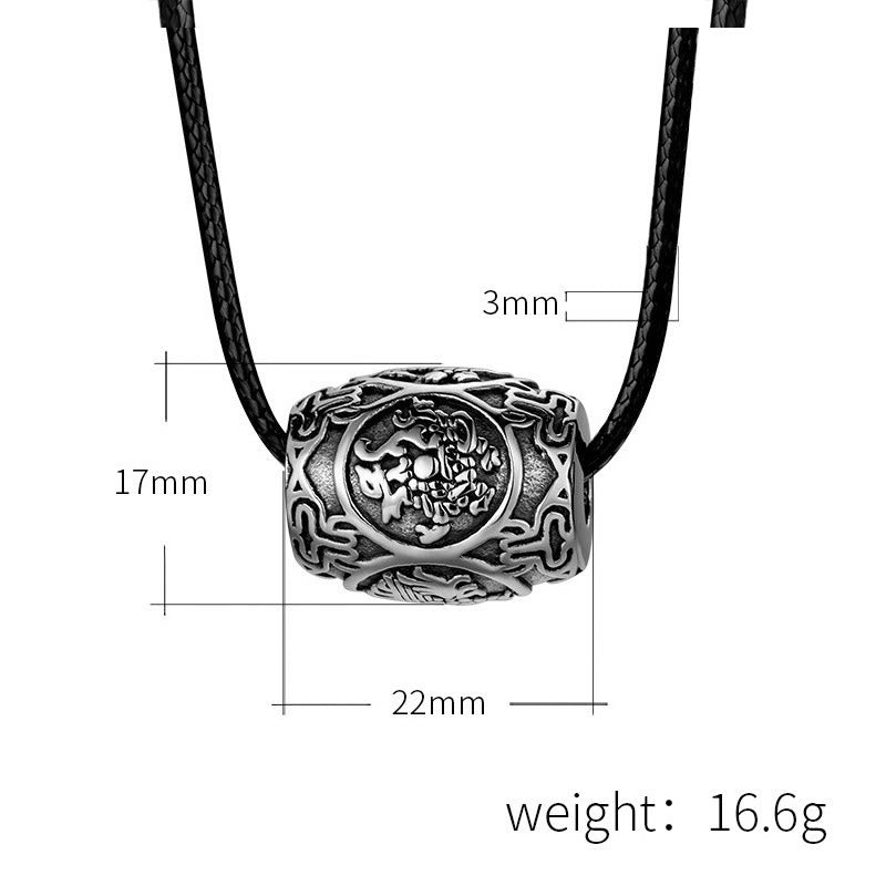 Collier Om Mani Padme Hum | Pendentif Sagesse en acier titane
