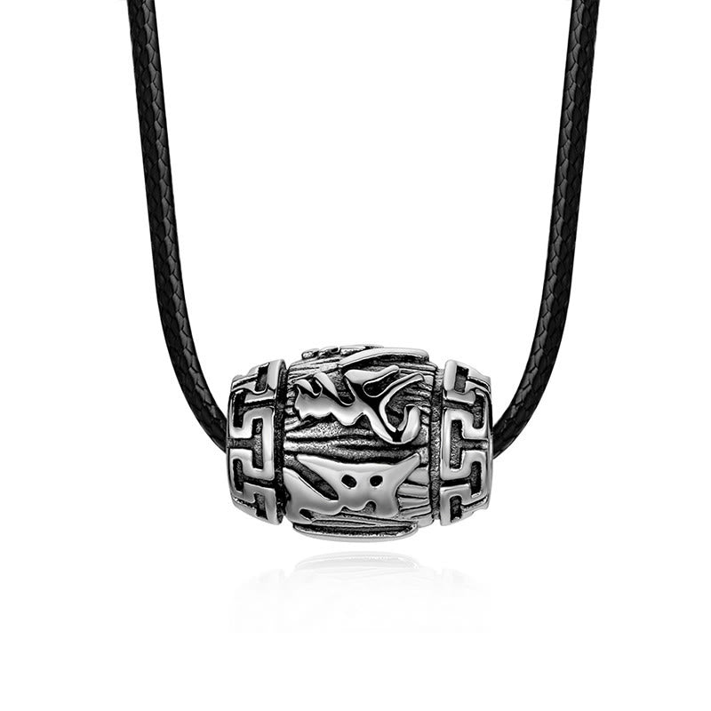 Collier Om Mani Padme Hum | Pendentif Sagesse en acier titane