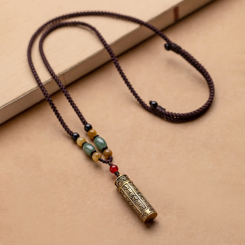 Collier de protection Om Mani Padme Hum | Cuivre et graines de Bodhi