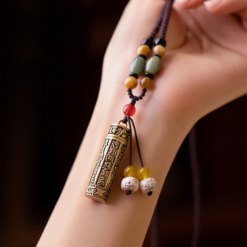 Collier de protection Om Mani Padme Hum | Cuivre et graines de Bodhi