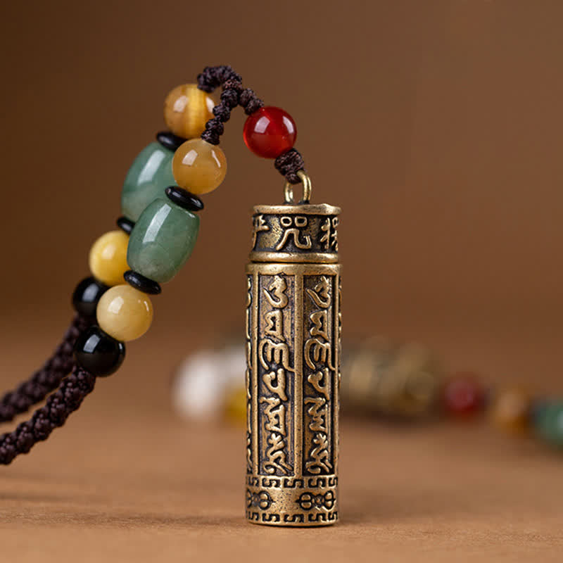 Collier de protection Om Mani Padme Hum | Cuivre et graines de Bodhi
