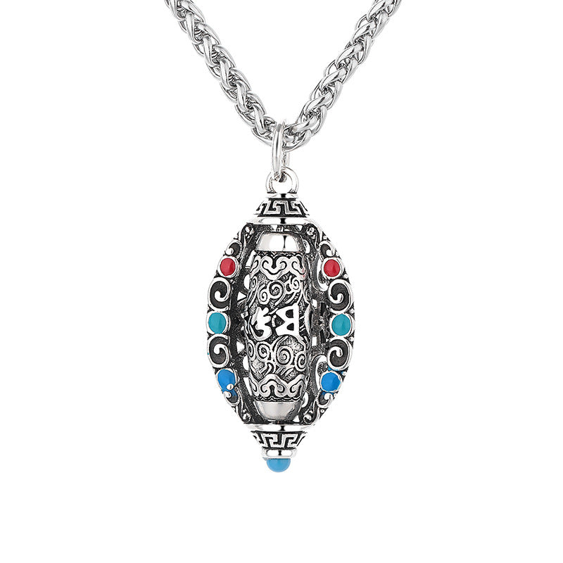 Collier pendentif rotatif Om Mani Padme Hum | Pureté