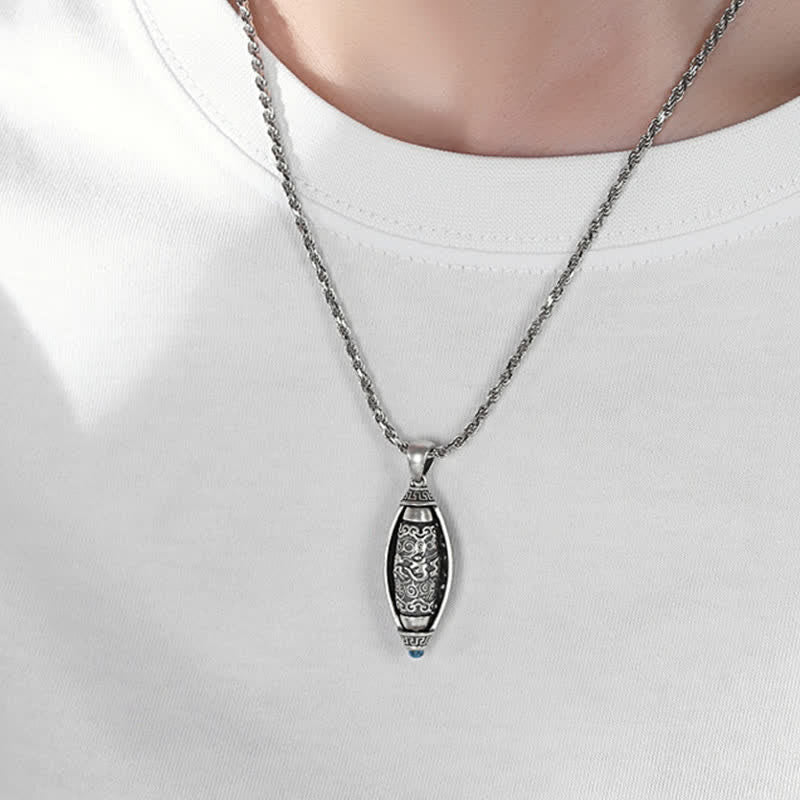 Collier de protection rotatif Om Mani Padme Hum en cuivre