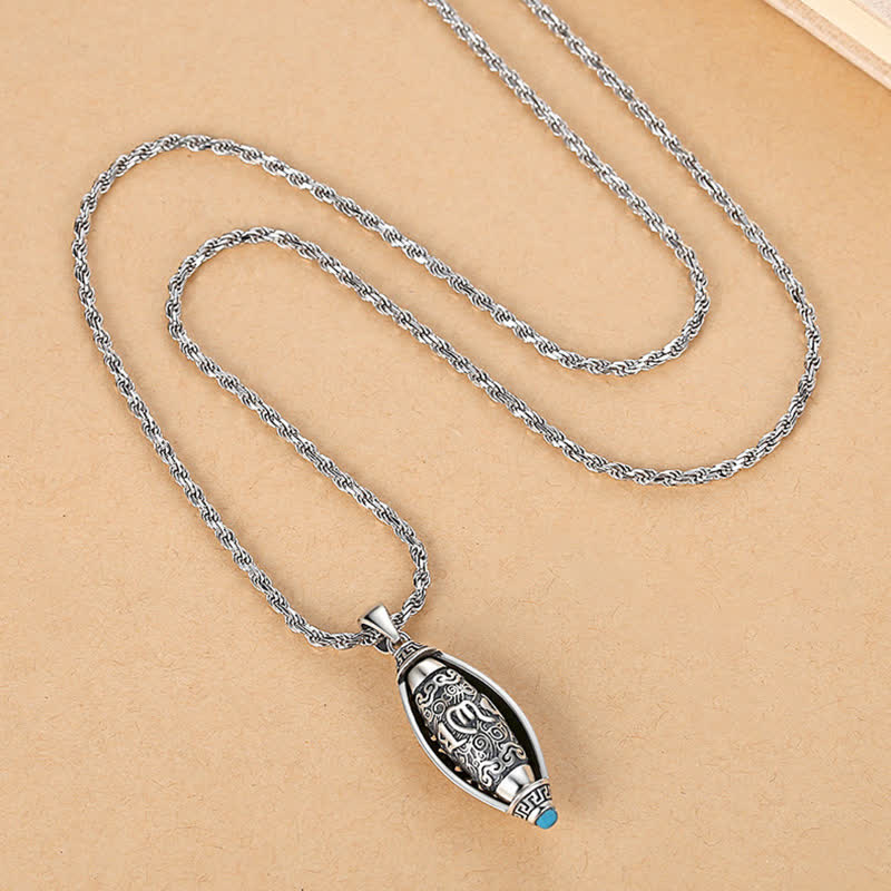 Collier de protection rotatif Om Mani Padme Hum en cuivre