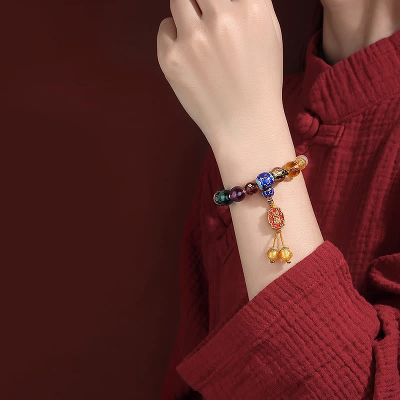 Mala tibétain Om Mani Padme Hum | 18 perles de verre Liuli en frêne d'encens