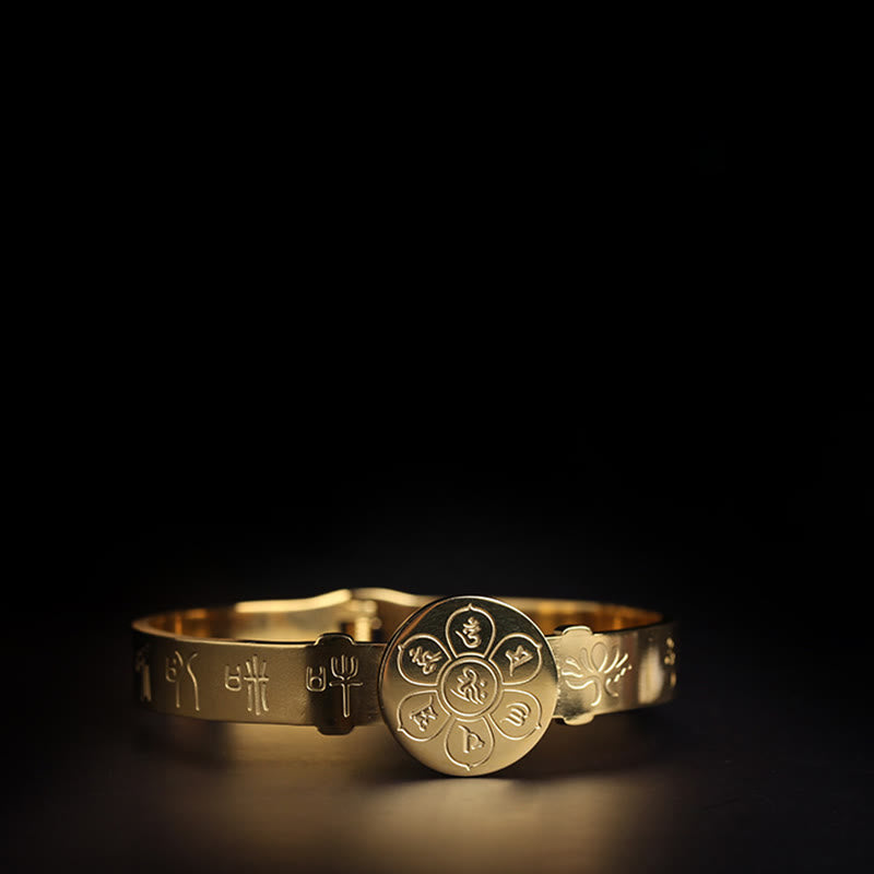 Bracelet Harmonie en acier titane Om Mani Padme Hum | 60 mm