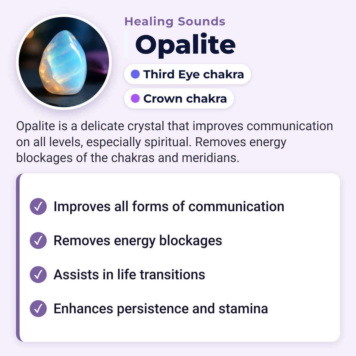 Opalite Healing Crystal Pendant for Spiritual Protection, opalite meaning, benefits and chakras
